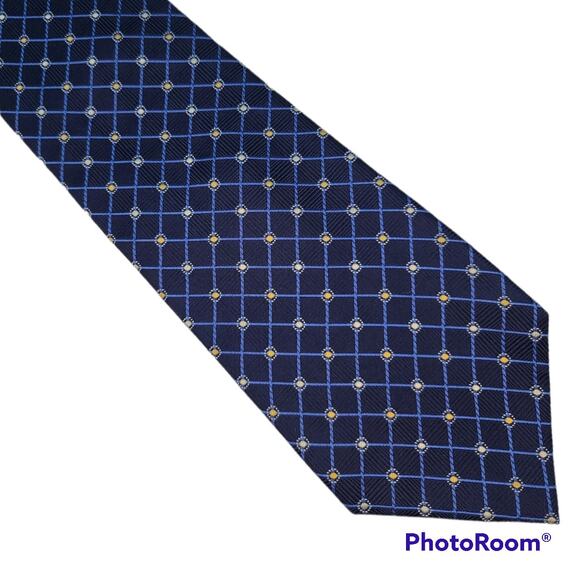 Tasso Elba blue geometric silk tie - Picture 1 of 5